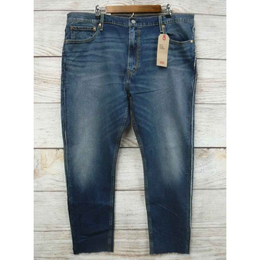 Levi's 512 Jeans Mens 34X27 Slim Taper Cut Off Side Frayed Stretch New
